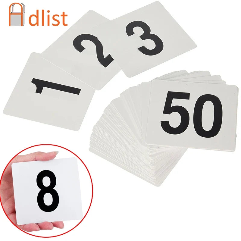 PVC Table Number Cards 1–100 | Wedding & Restaurant Signs