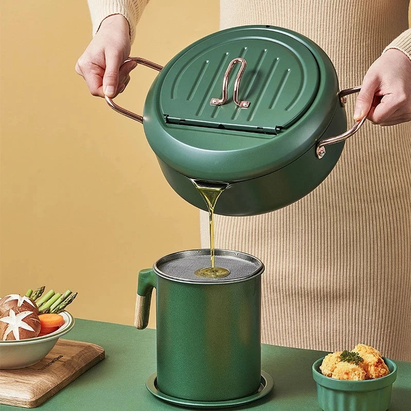 KEMORELA Stainless Steel Deep Fryer Pot with Temperature Display