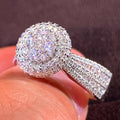 Huitan Bow CZ Ring – Silver Wedding & Engagement Band