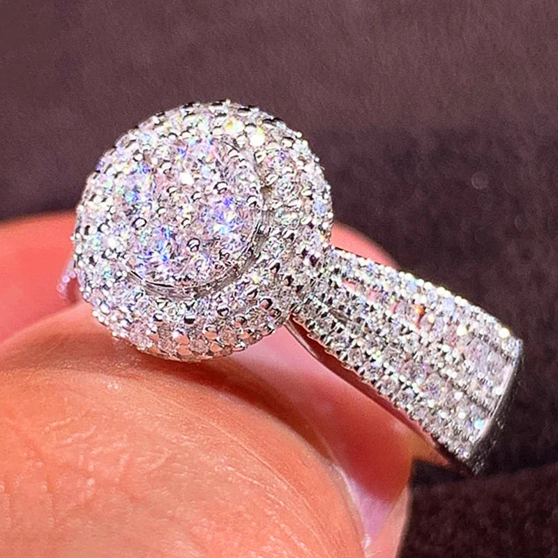 Huitan Bow Ring Women – CZ Silver Wedding & Engagement Band