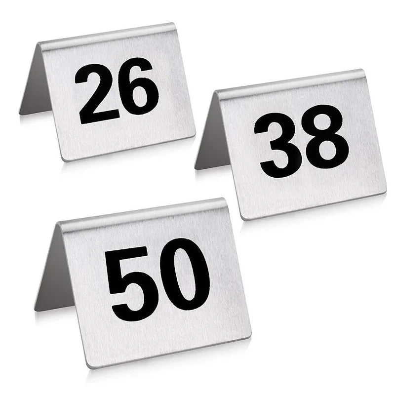 Stainless Steel Tent Table Numbers – Set of 25 or 50