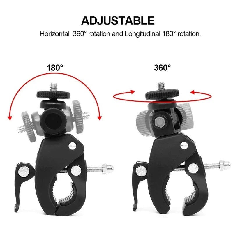 Bike & Motorcycle Handlebar Camera Mount – 360° Clip