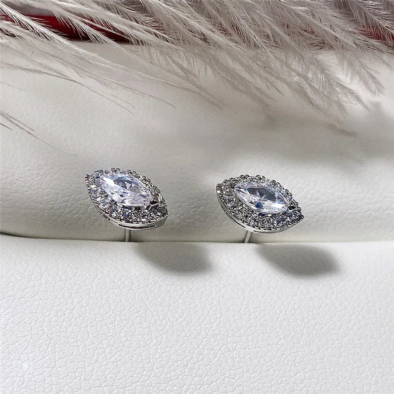 Huitan Marquise Cubic Zirconia Stud Earrings – Bridal & Daily