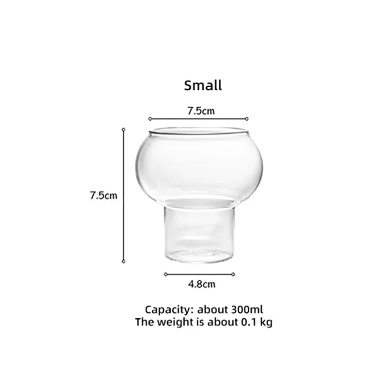 KEMORELA Nordic Ball Glass Cup – Cocktail, Dessert & Coffee Mug