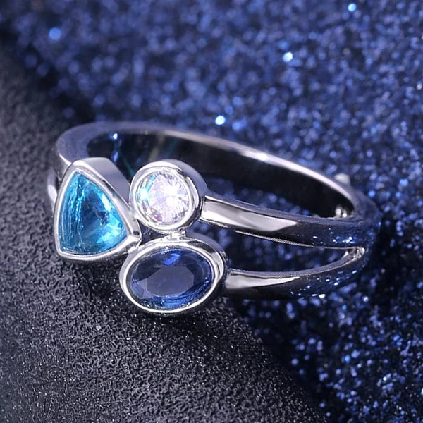 Huitan Triple Stone Women's Ring – Micro Pavé CZ Fashion Ring