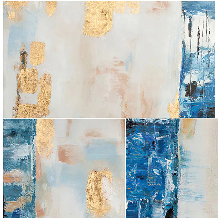 Abstract Gold Foil Hand-Painted Canvas Oil Painting | Wall Art