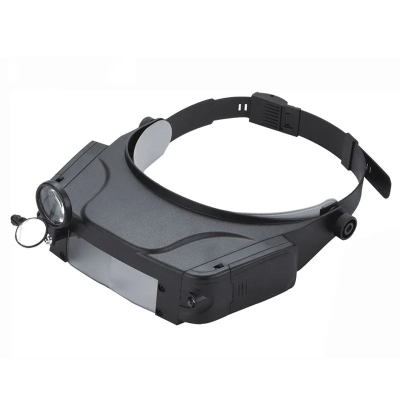 Head-Mounted Magnifying Loupe with LED – 4 Lenses 1.5X–11X