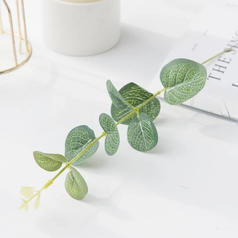 Artificial Eucalyptus Leaves Silk Stems 20/60 Pcs – Décor