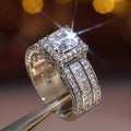 Huitan Princess Cut Cubic Zirconia Women's Ring | Wedding Band