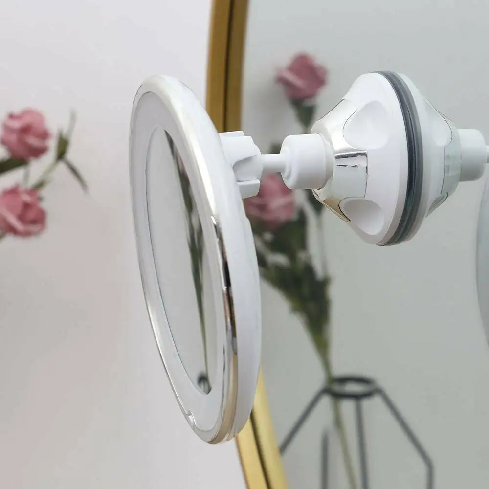 LED Lighted Makeup Mirror – 10x Magnifying & Double-Sided
