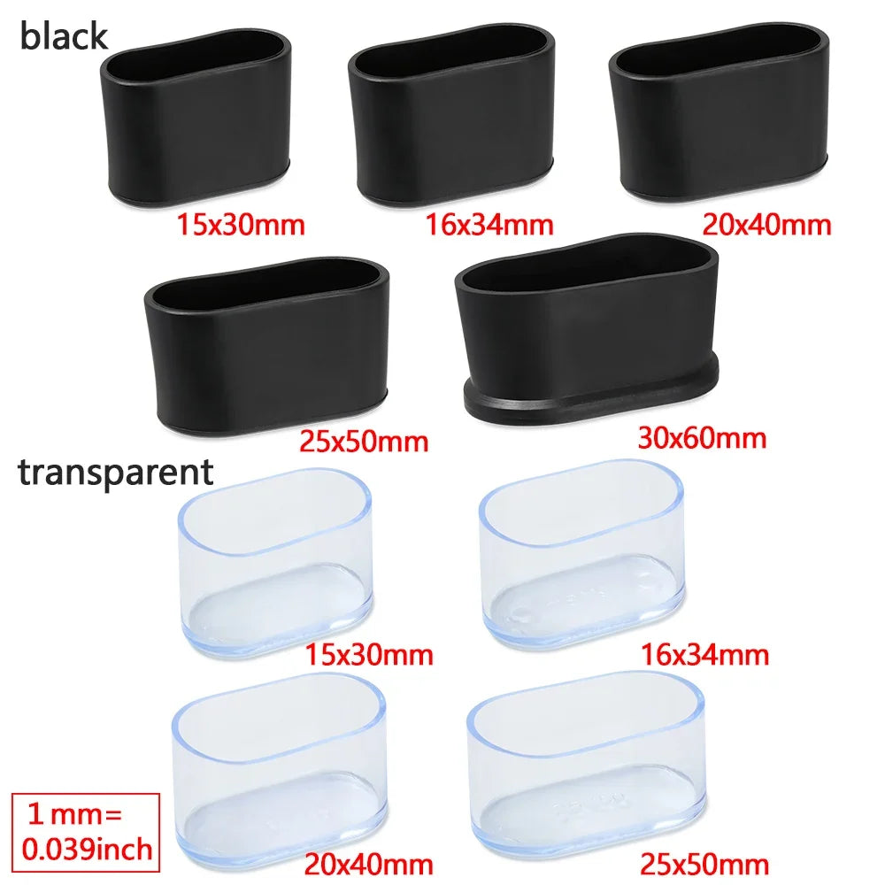 Non-slip Oval Chair Leg Caps Feet Protector Pads Furniture Leveling