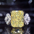 Huitan Yellow Cubic Zirconia Square Ring – Women's Fashion