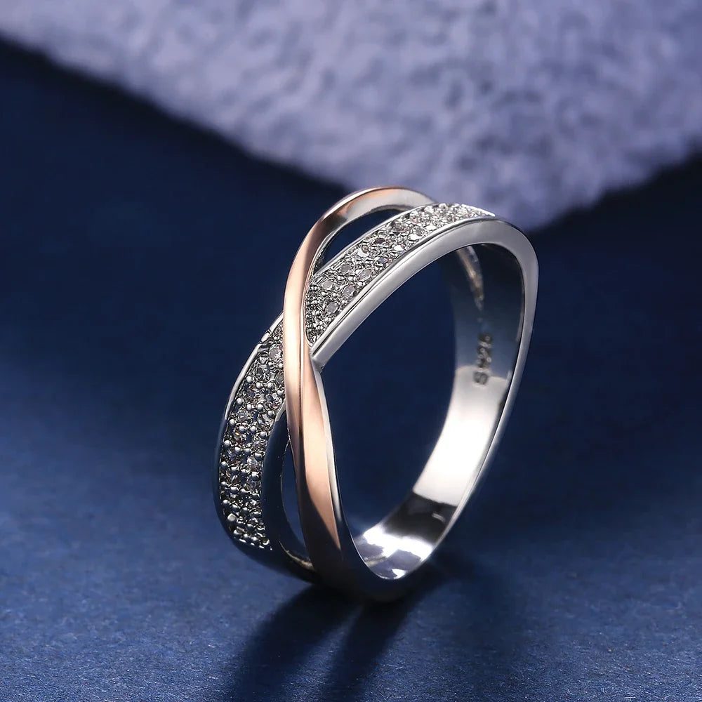 Huitan Women's Cross Ring – Cubic Zirconia Fashion Jewelry