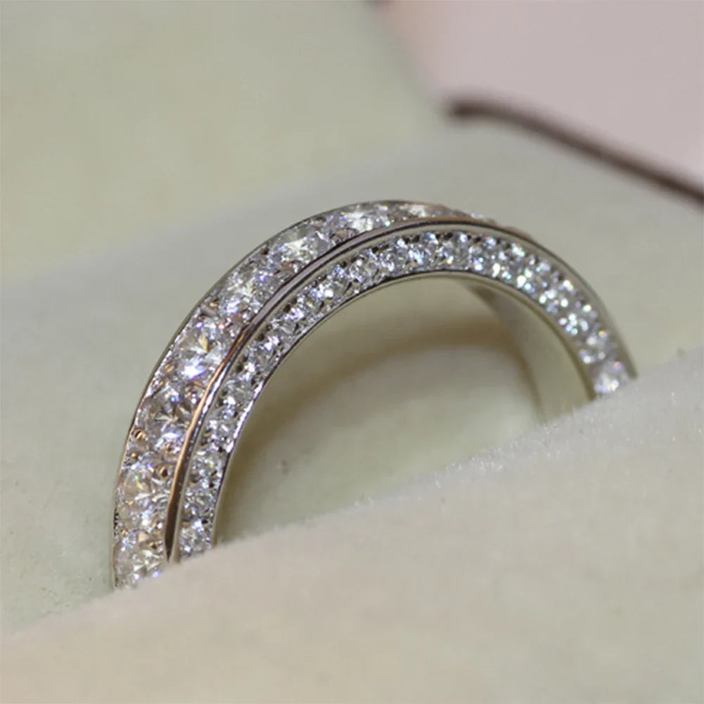 Huitan Women's Cubic Zirconia Wedding Ring – Classic CZ Band