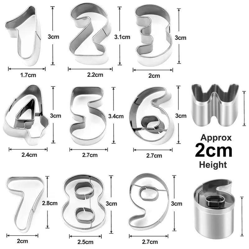 35-Pc Stainless Steel Alphabet & Number Cookie Cutter Set