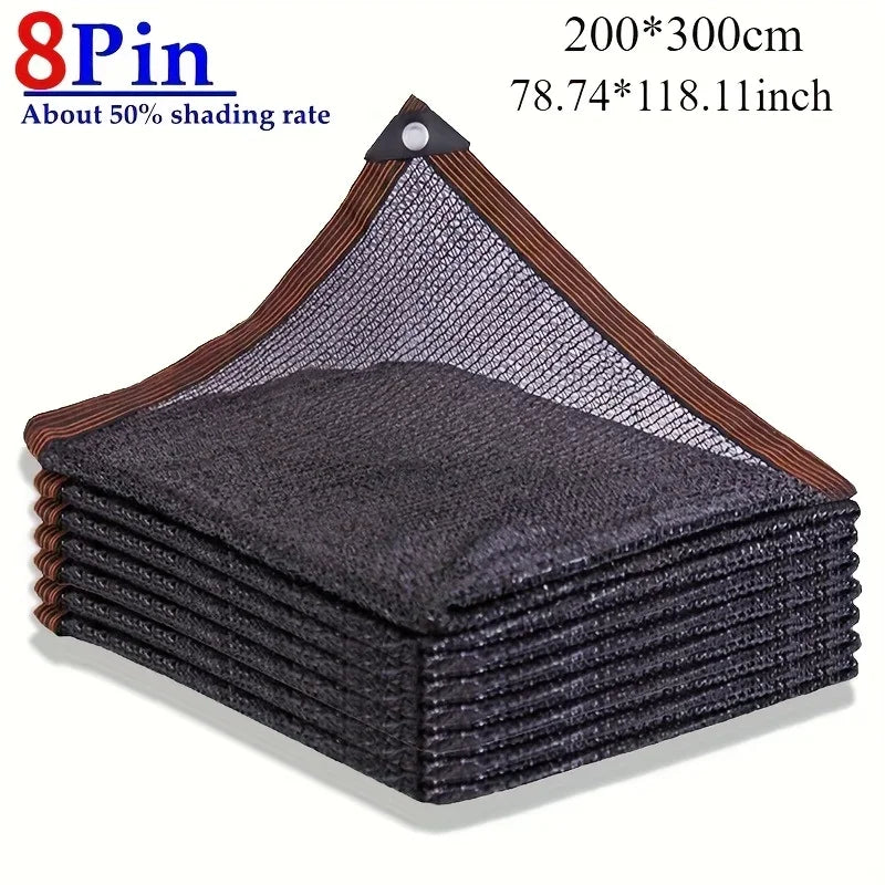 8-Pin Black HDPE Anti-UV Sun Shade Net – Pergola & Greenhouse