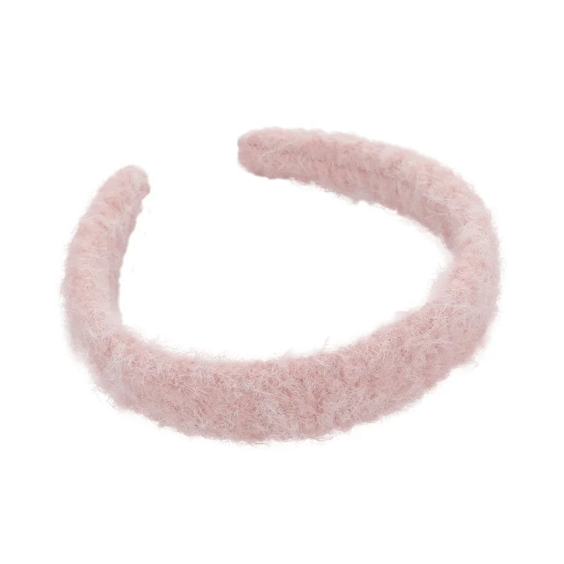 Women's Faux Mink Fur Wide Headband – Warm Plush Hair Hoop
