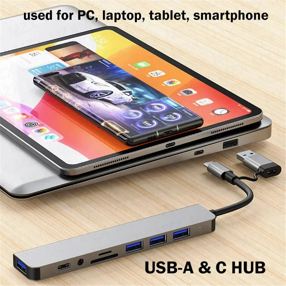 8-in-1 USB-C Hub Multiport Adapter – SD, Audio & USB 3.0