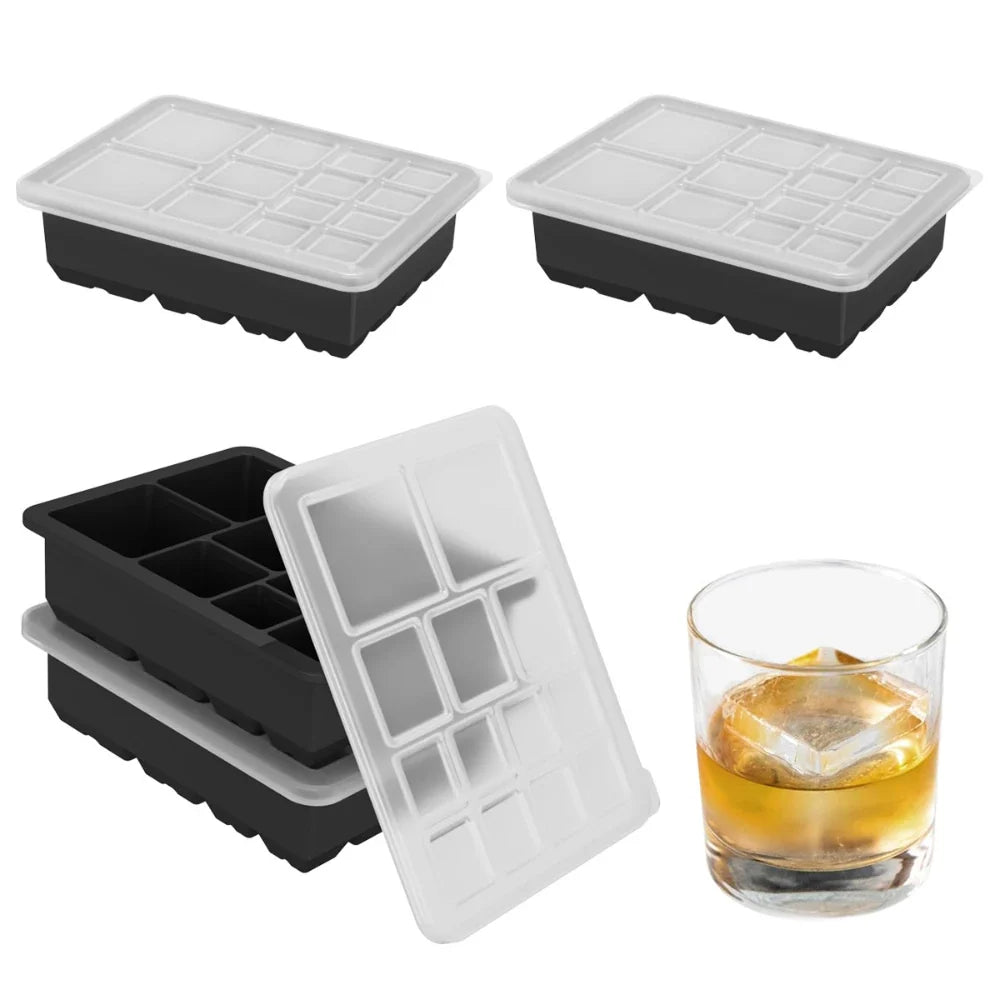 13-Grid Extra Large Silicone Freezer Tray with Lid | Food Storage