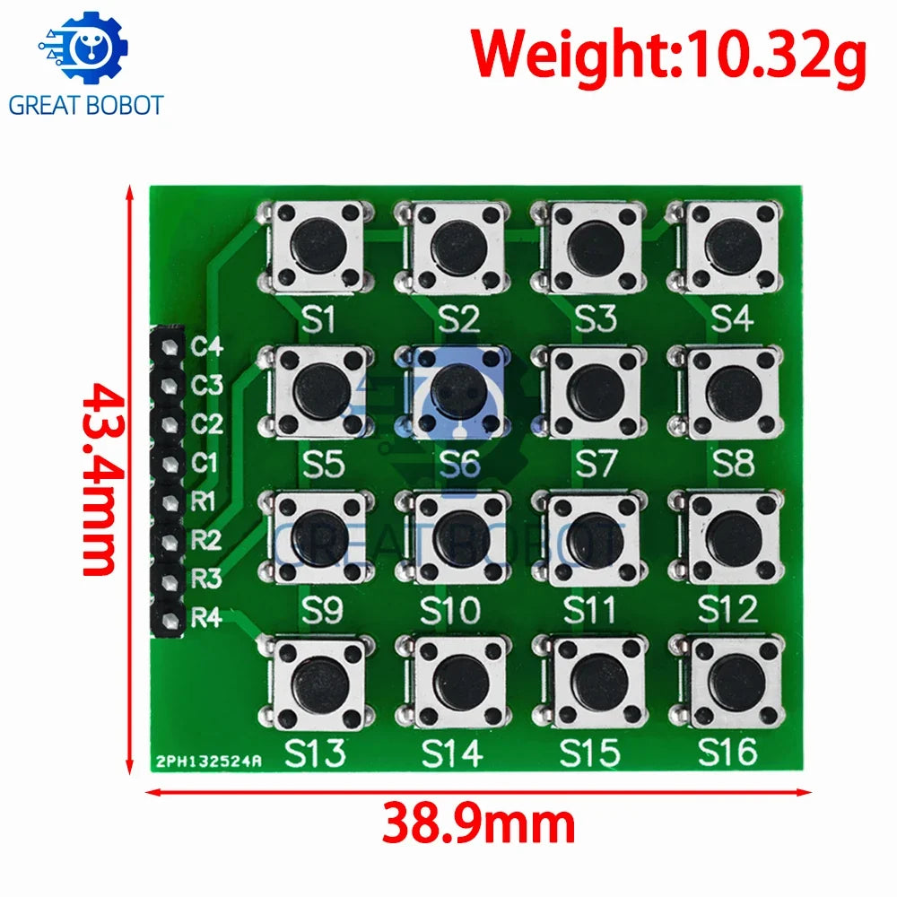 4x4 Matrix Keypad Module – 16 Button Arduino Keyboard