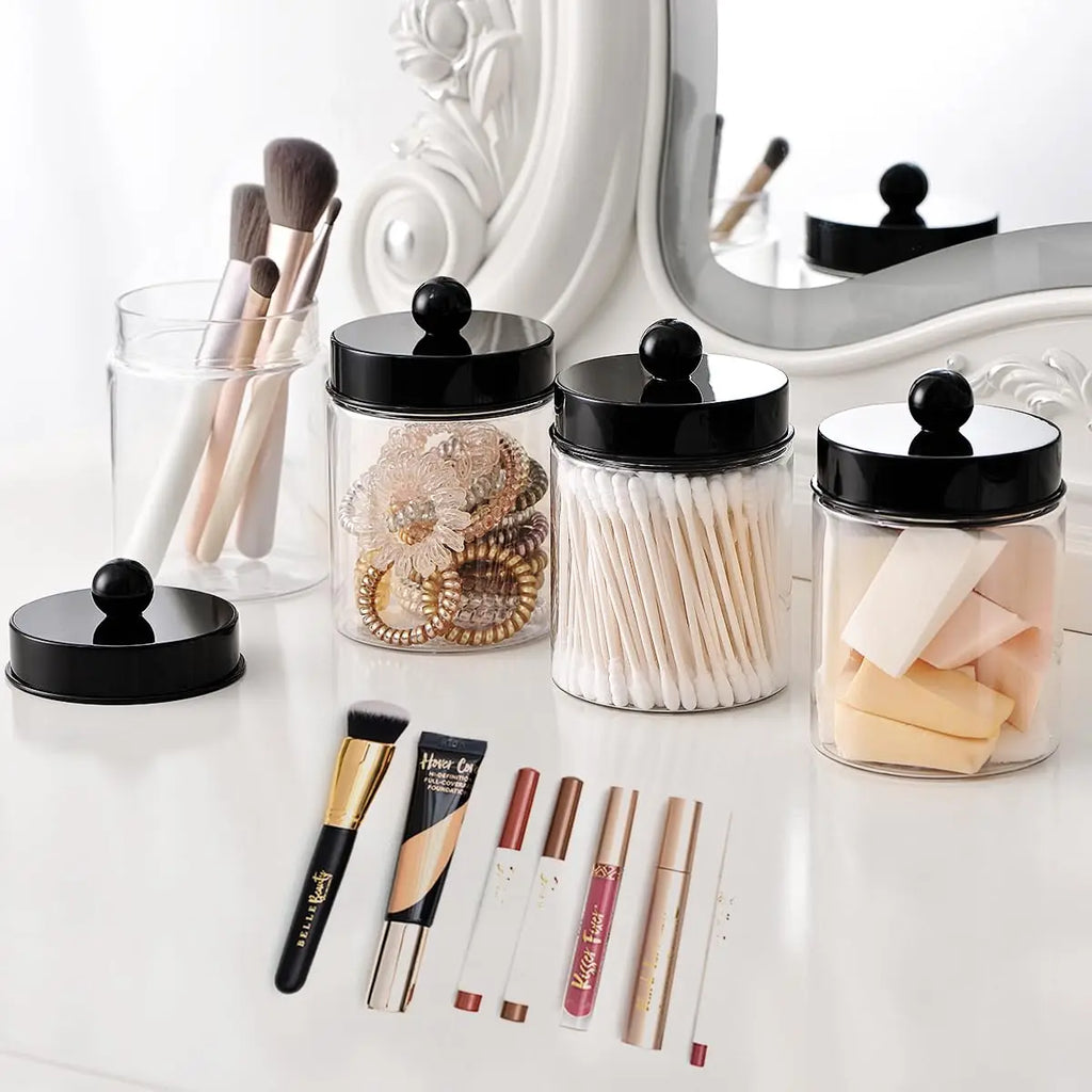Bathroom Vanity Storage Organizer Farmhouse Decor Qtip Holder Cotton