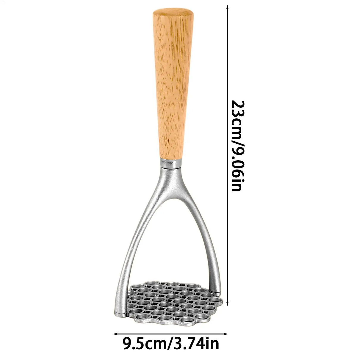 Mashed Potato Masher Double Arc Wooden Handle Kitchen Tool Ricer Food