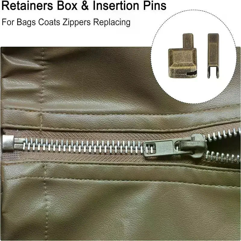 Zipper Repair Kit – Metal Sliders & Pins Sizes #3 #5 #8 #10