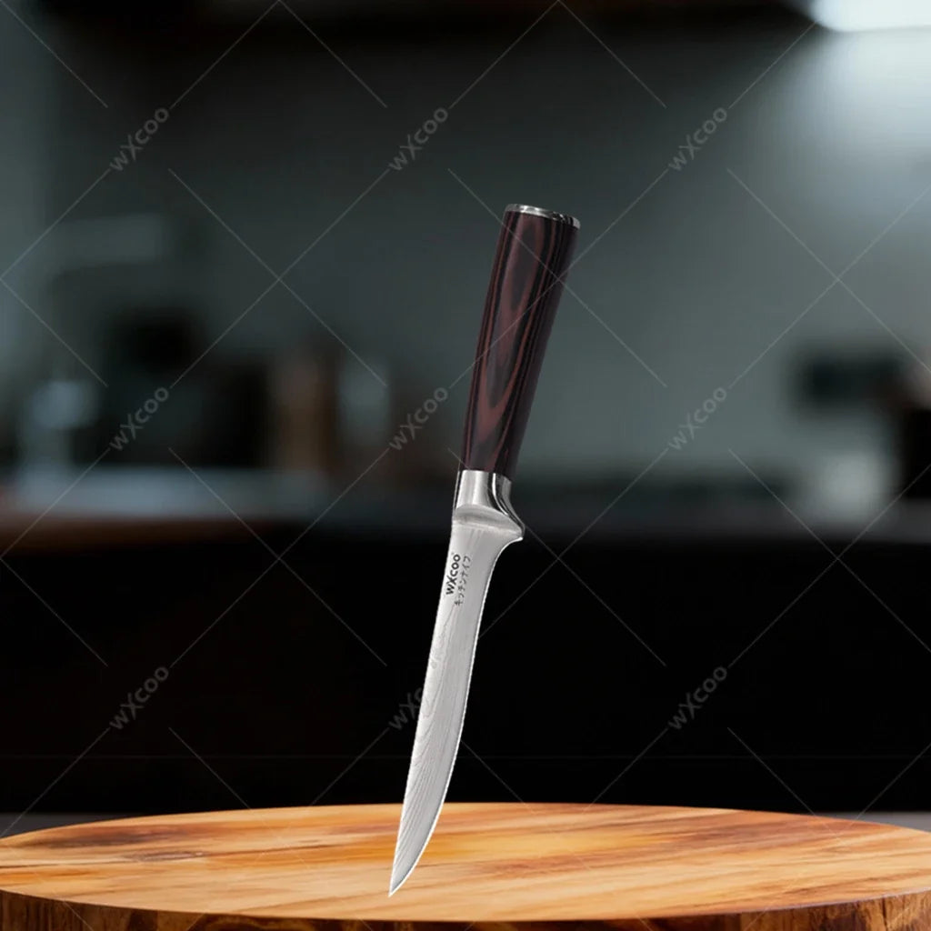 Japanese Santoku Chef's Knife Set – Laser-Textured Stainless Steel