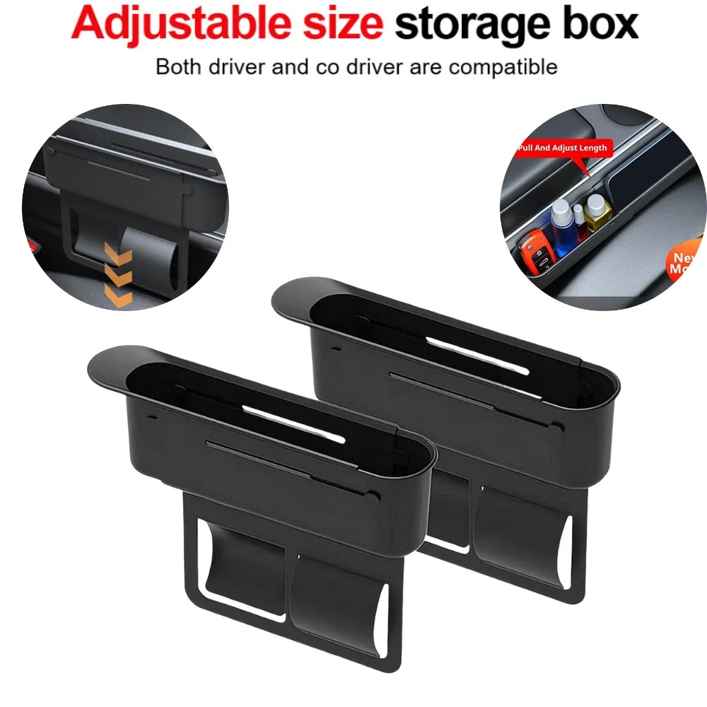 Car Seat Gap Filler Organizer 2-Pack | ABS Storage Box