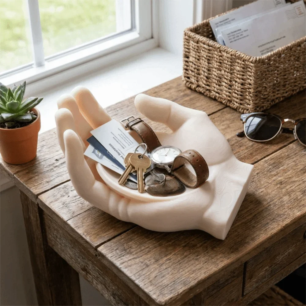 Palm Shaped Jewelry Tray | Minimalist Resin Display Dish