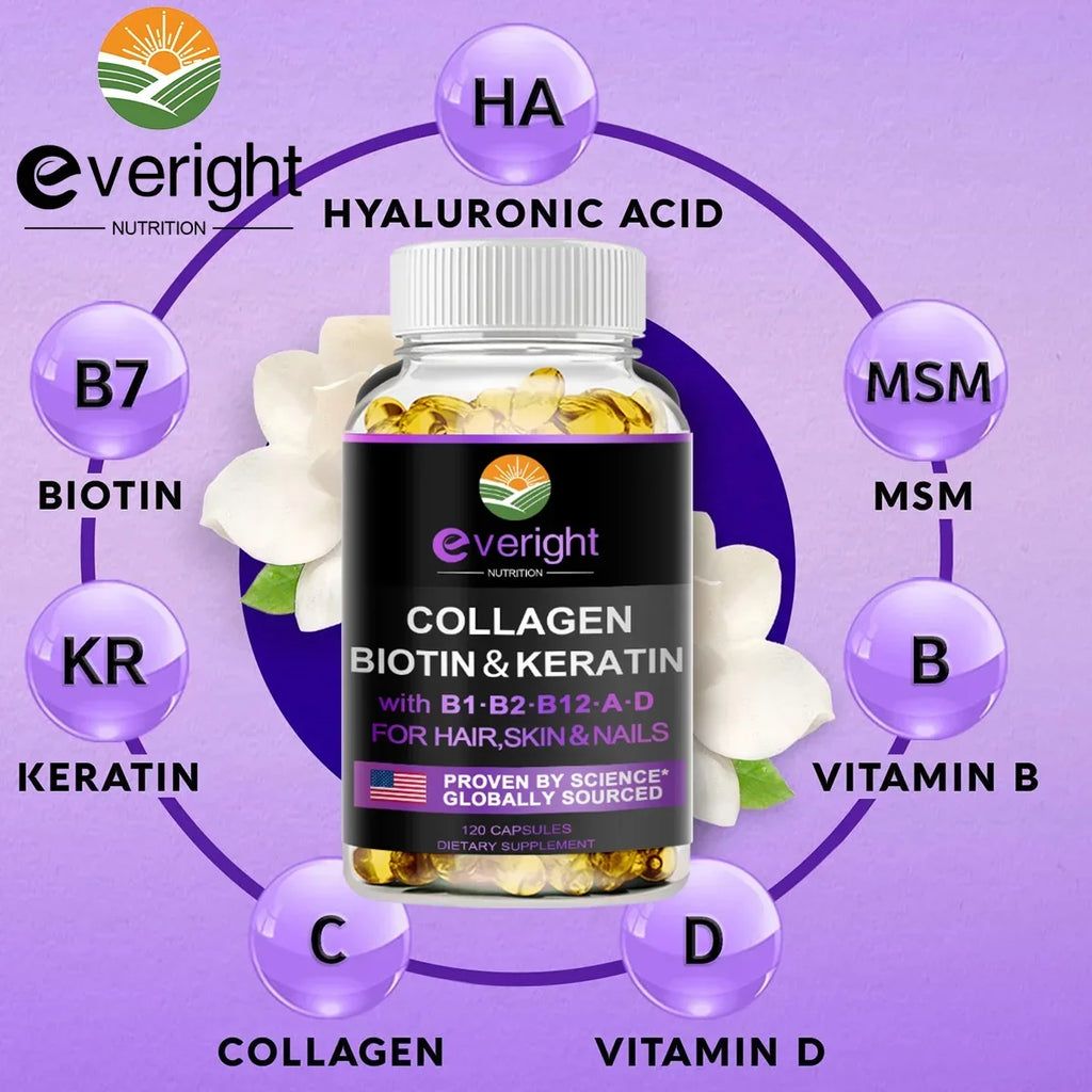 Biotin Collagen Keratin Hair Growth Supplement – Skin & Nails