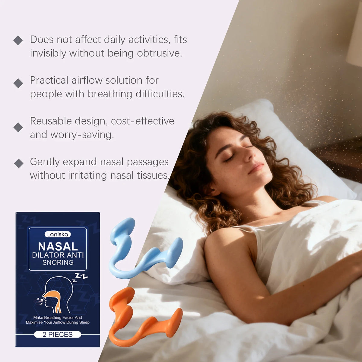 Laniska Nasal Dilator | Soft Breathing Aid for Better Sleep