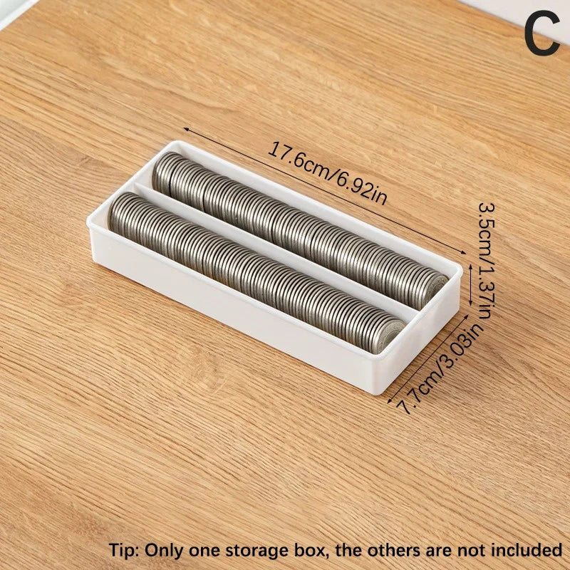 Transparent Portable Storage Box – Coin, Currency & Organizer