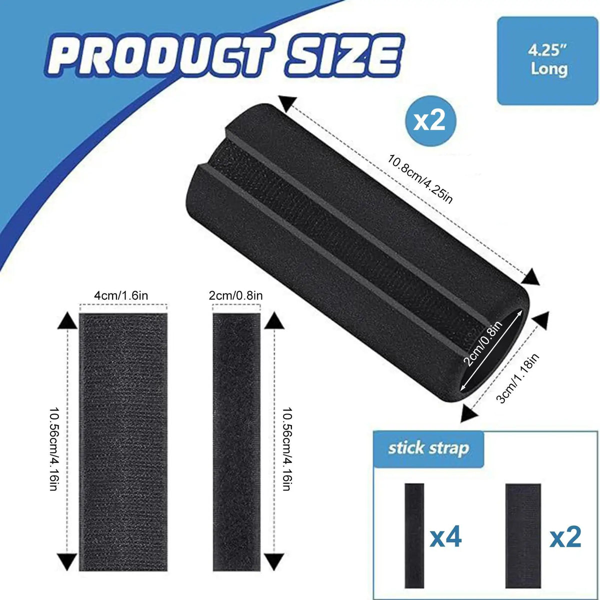Foam Handle Grip Tube Covers – 2pc Ergonomic Handlebar Wrap