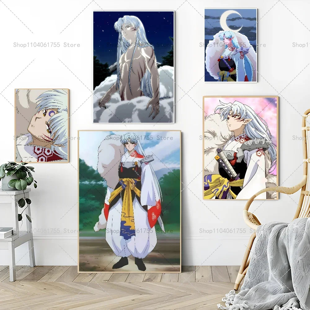 Inuyasha Sesshoumaru Anime Wall Poster Self-Adhesive Sticker