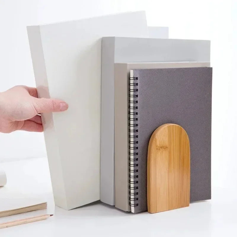 Wood Desktop Bookend Holder – Simple Style Desk Organizer