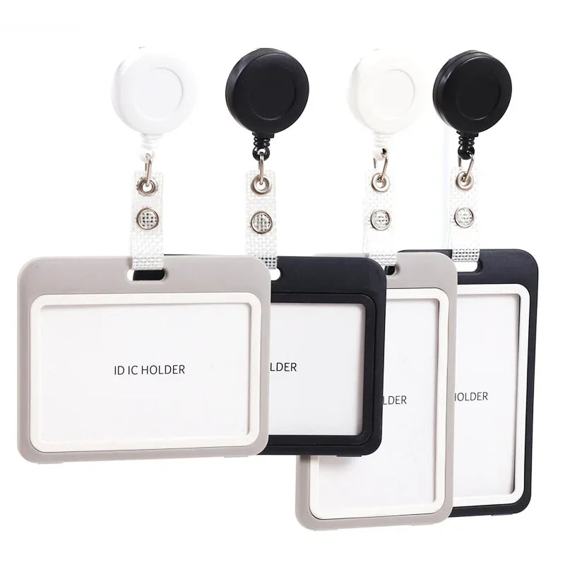 Clear Plastic ID Badge Holder with Lanyard Slot | Office Staff