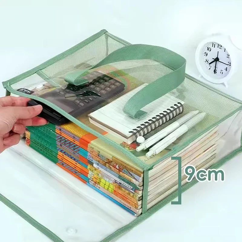 Expandable Waterproof File Storage Bag – Transparent Document Organizer