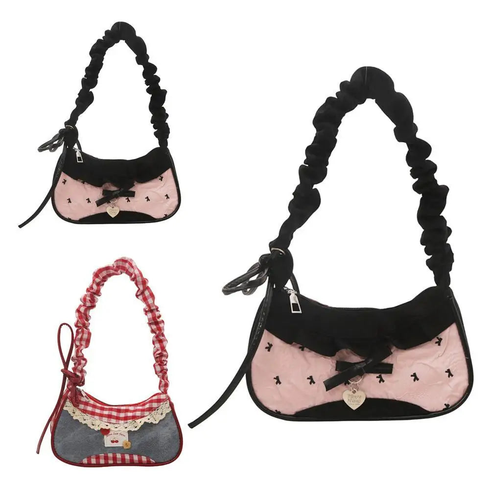 Korean Grid Mini Crossbody Bag | Adjustable Shoulder Strap