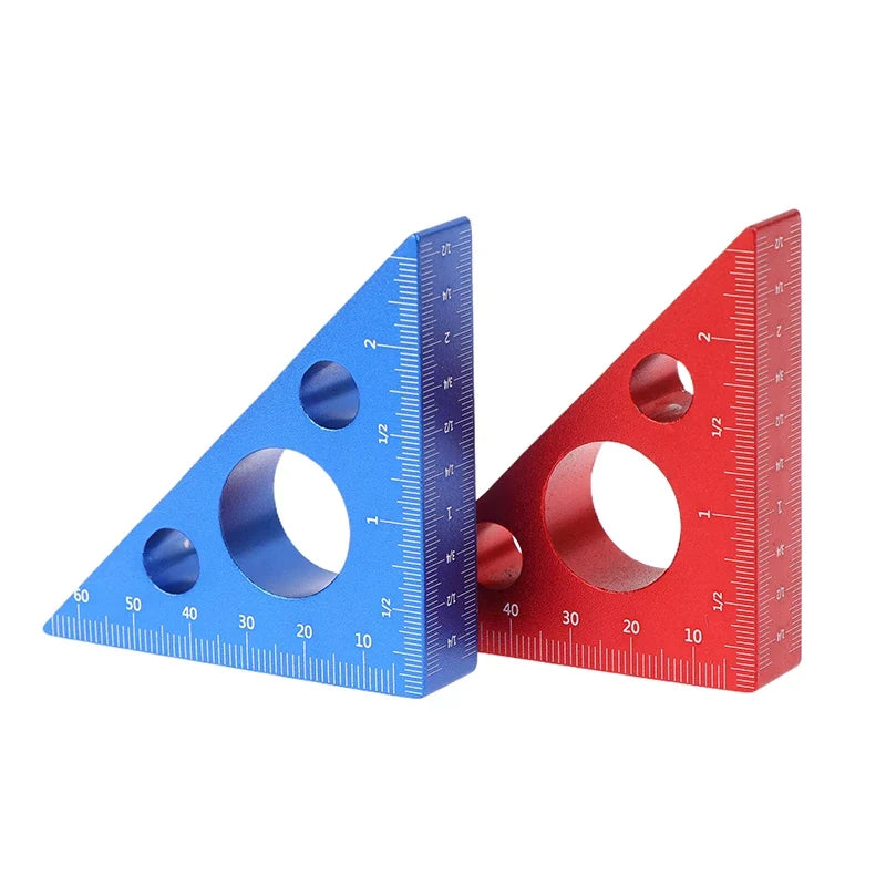 Practical Blue Red Aluminum Alloy Right Angle Marking Ruler 45 90