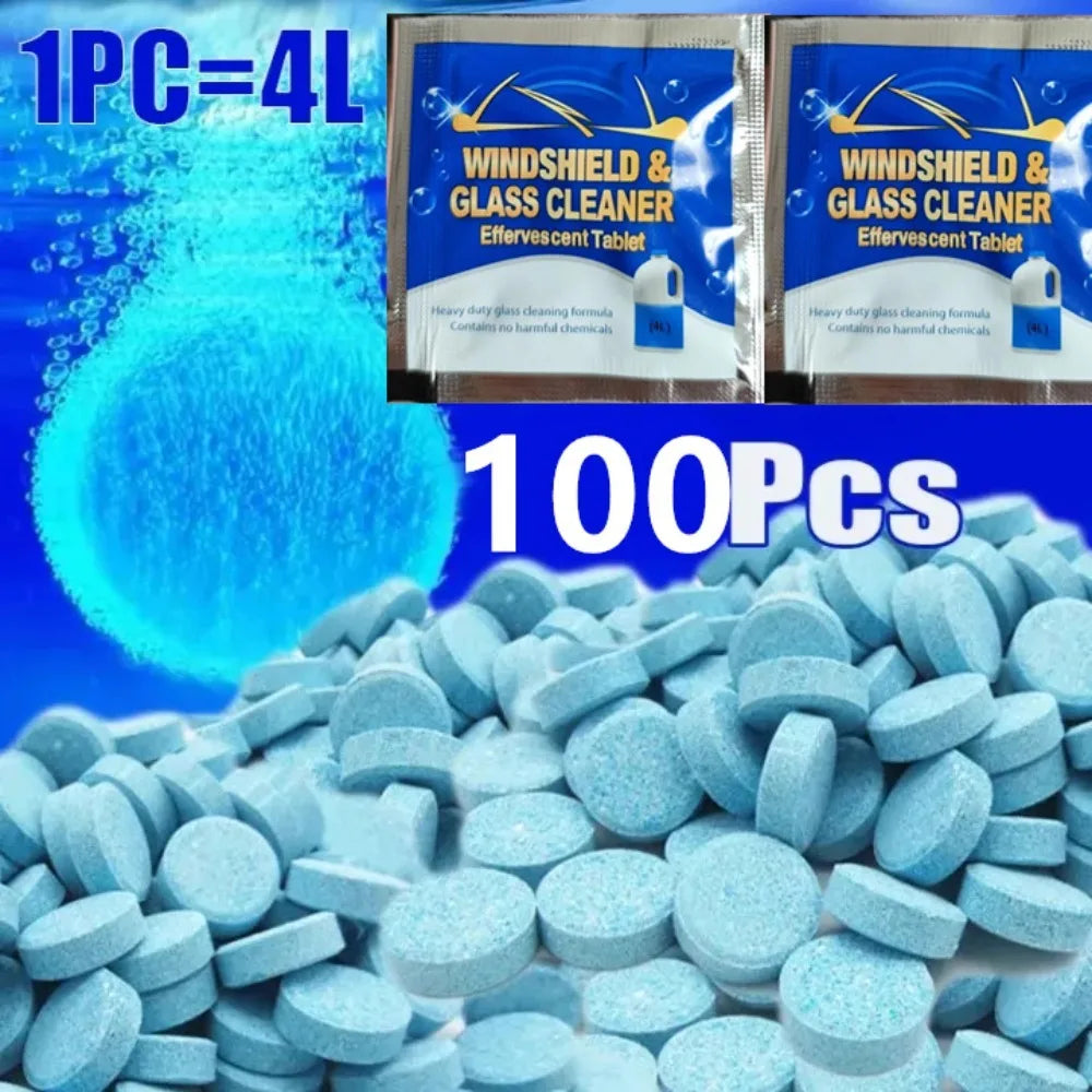 Car Windshield Cleaner Effervescent Tablets – 10 & 100 Pack