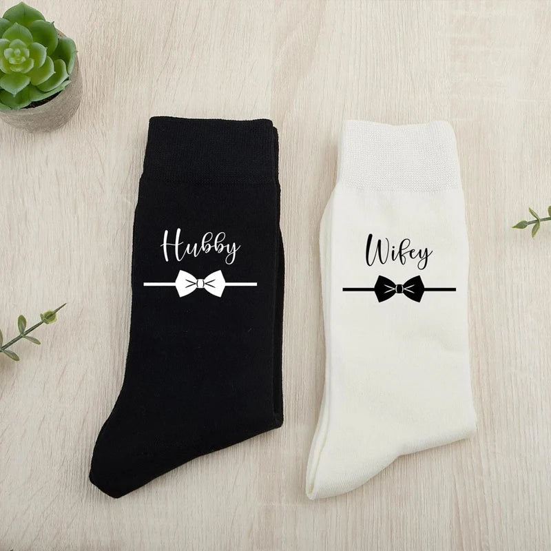 Hubby & Wifey Matching Socks Set | Newlywed Couple Gift