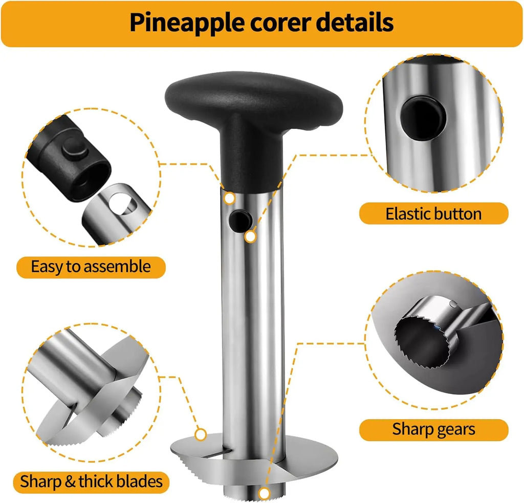 Stainless Steel Fruit Corer & Slicer Set – Pineapple & Apple