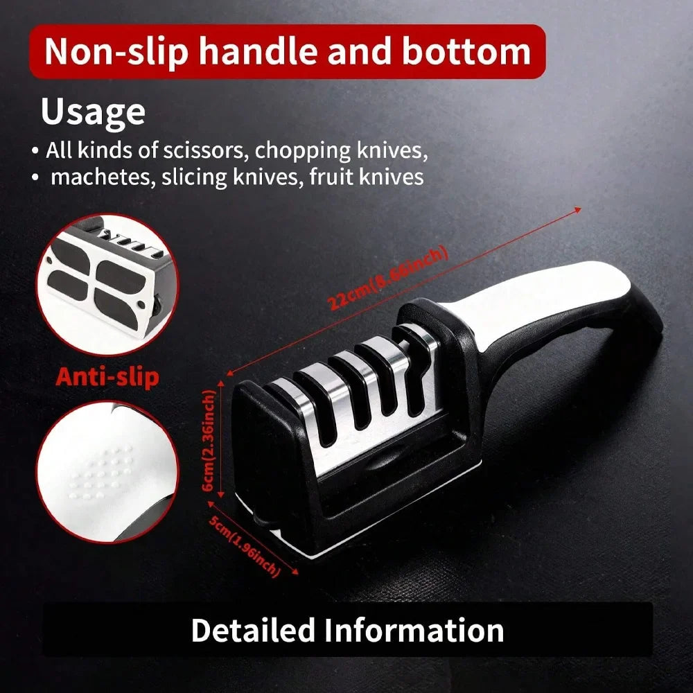 4-Stage Manual Knife Sharpener – Pro Chef Kitchen Tool