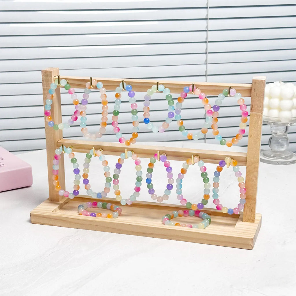 Wooden Bracelet Rack Earring Storage Store Jewelry Display Collection