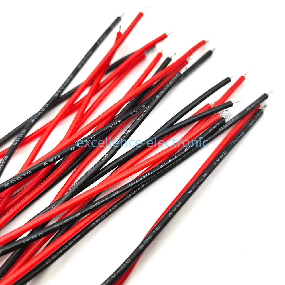 10Pairs JST XH 2PIN Soft Silicon 22AWG Wire XH2 54 Female Male