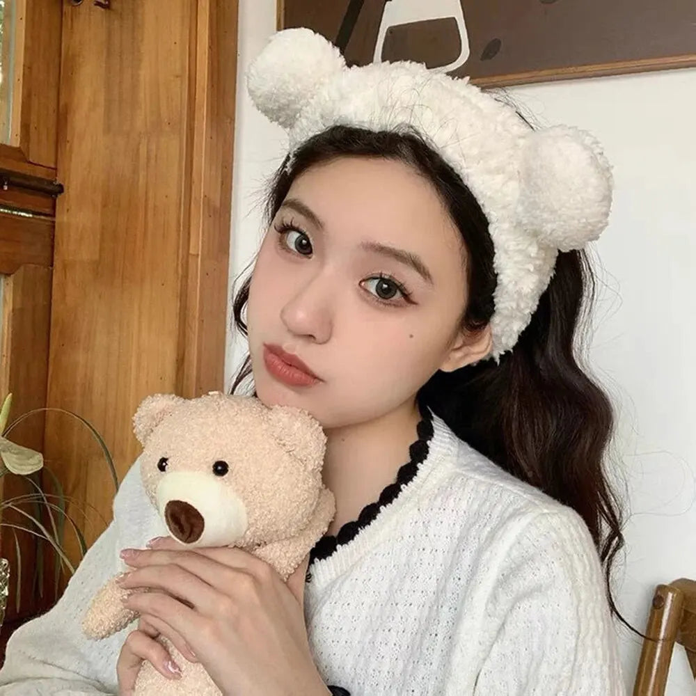 Cute Bear Hair Band Women's Face Wash Facial Mask Makeup Headwear