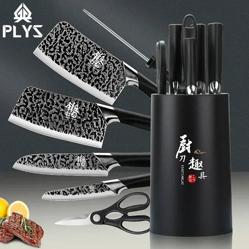 PLYS 4-Piece Stainless Steel Kitchen Knife Set with Covers