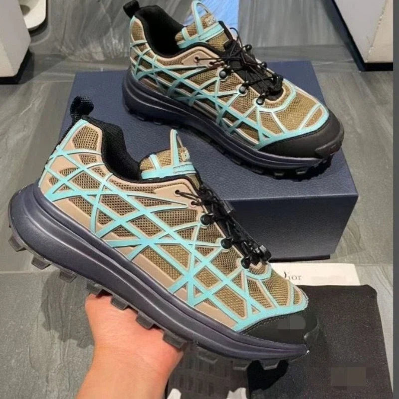 Men's Casual Platform Sneakers – Breathable Lace-Up Walking Shoes