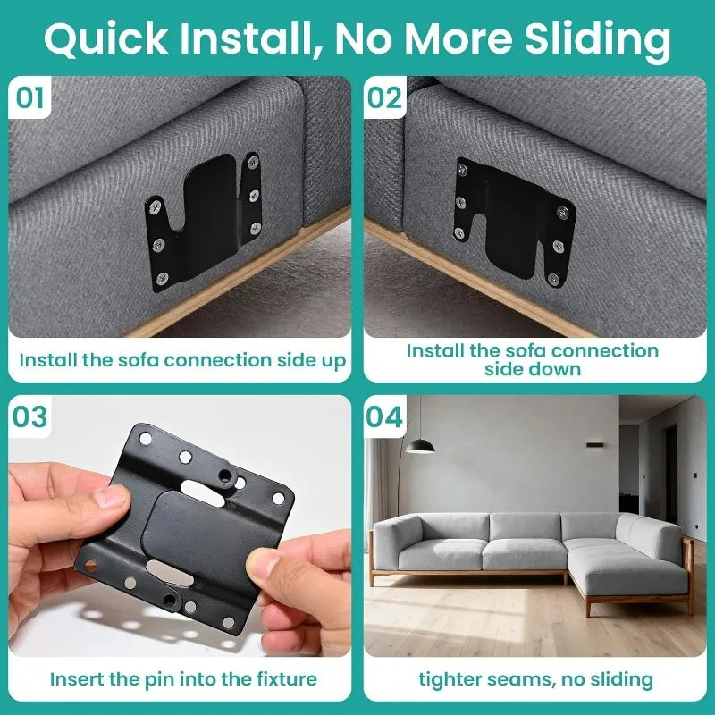 Metal Sectional Couch Connectors – Universal Sofa Clips 4/8 Pcs